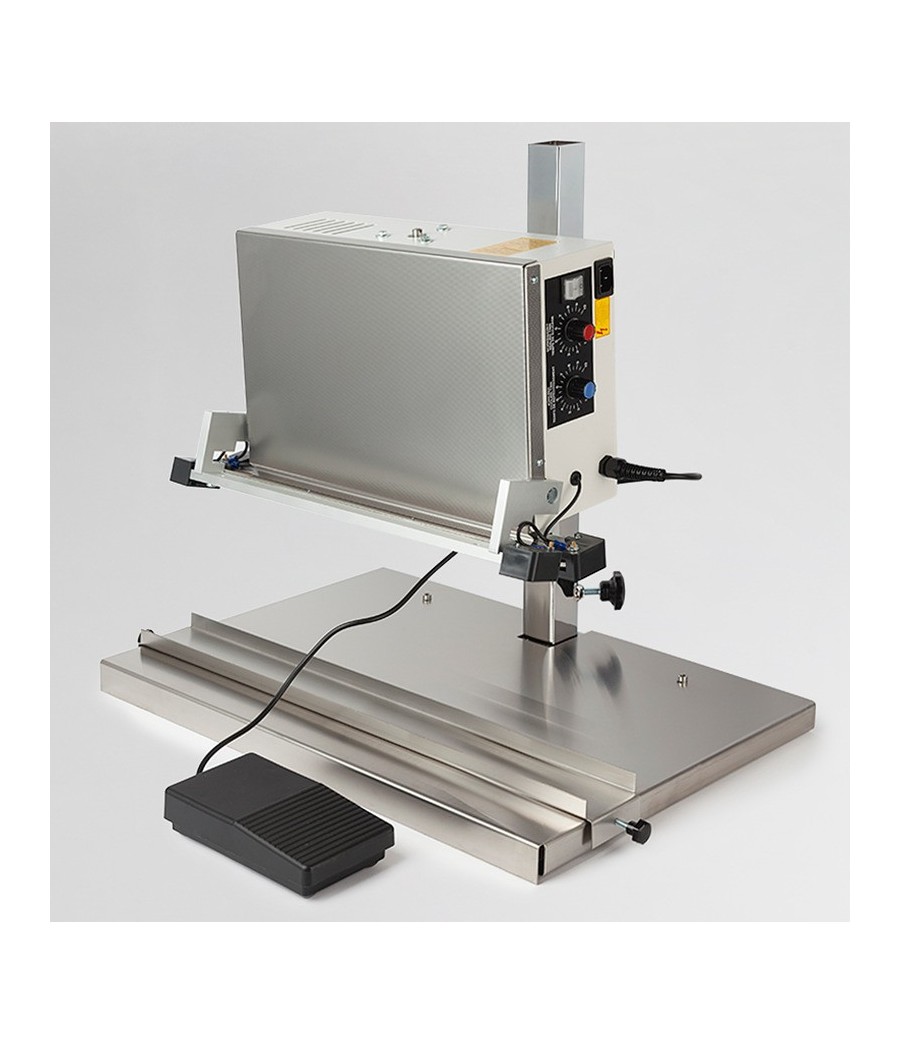 Selladora de accionamiento electromecánico por pedal. Mueble en