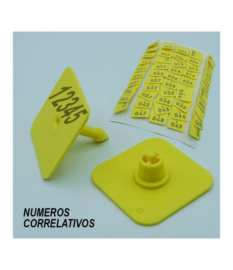 Crotal M3M3, macho correlativo en cartón / hembra sin marcar