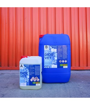 Kit para 100 litros de DioxVet 0,75% A + B (5L+20L) concentrado