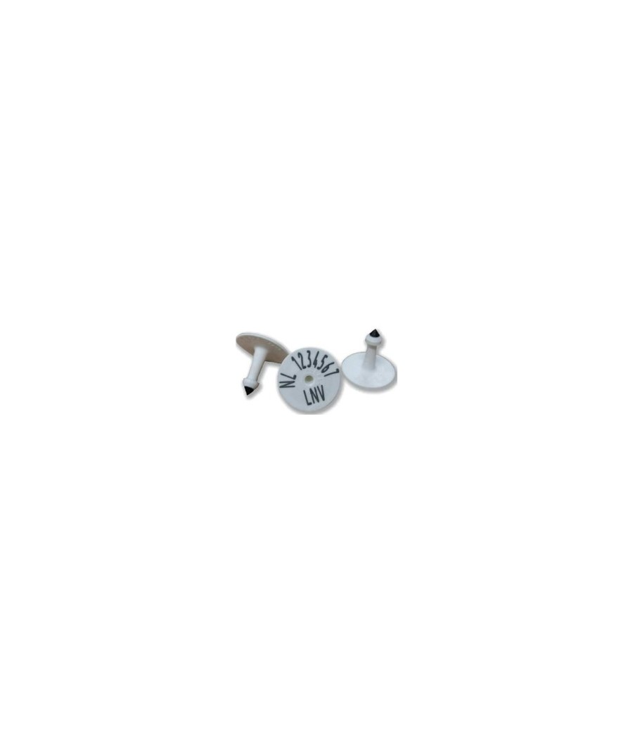Eartag M6-M BTM w/o loose marking - metal, white